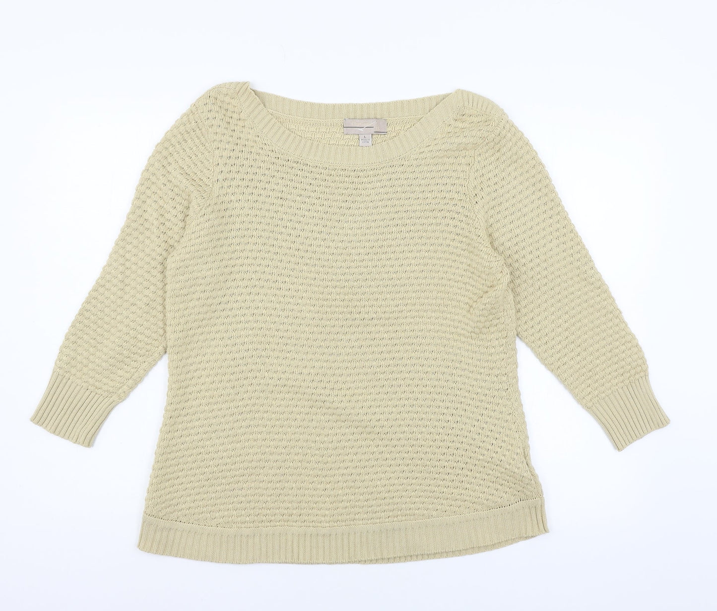 Cristina B Womens Beige  Knit Pullover Jumper Size L