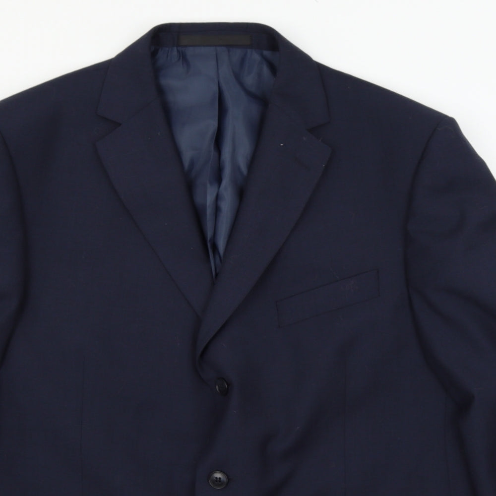 Marks and Spencer Mens Blue Striped  Jacket Suit Jacket Size XL