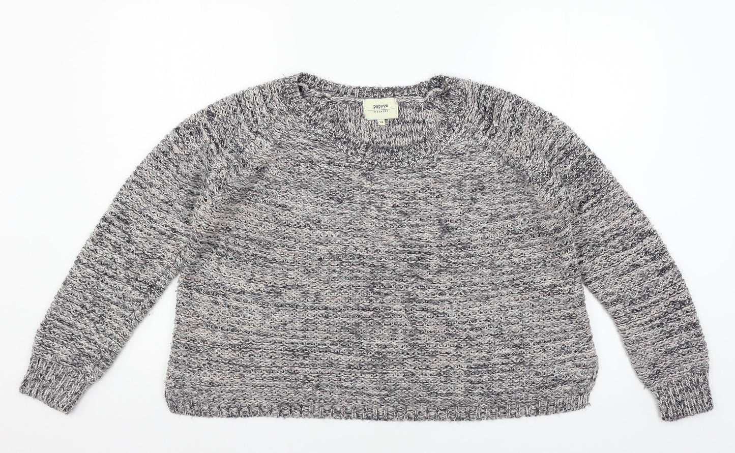 Papaya Womens Grey  Knit Pullover Jumper Size 14