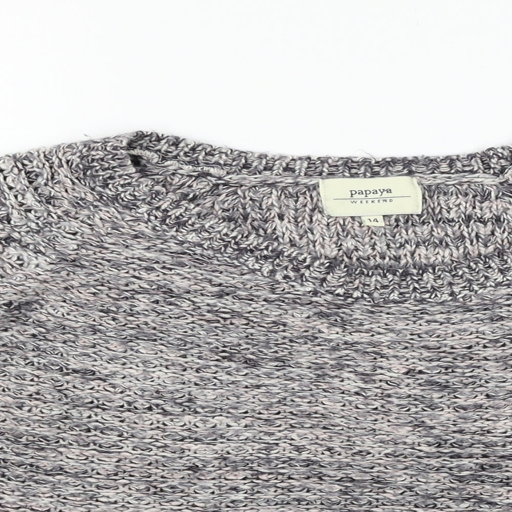 Papaya Womens Grey  Knit Pullover Jumper Size 14