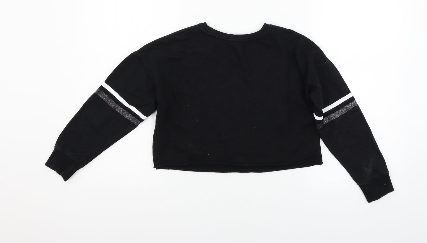 Primark Girls Black  Jersey Pullover Sweatshirt Size 9-10 Years  - New York
