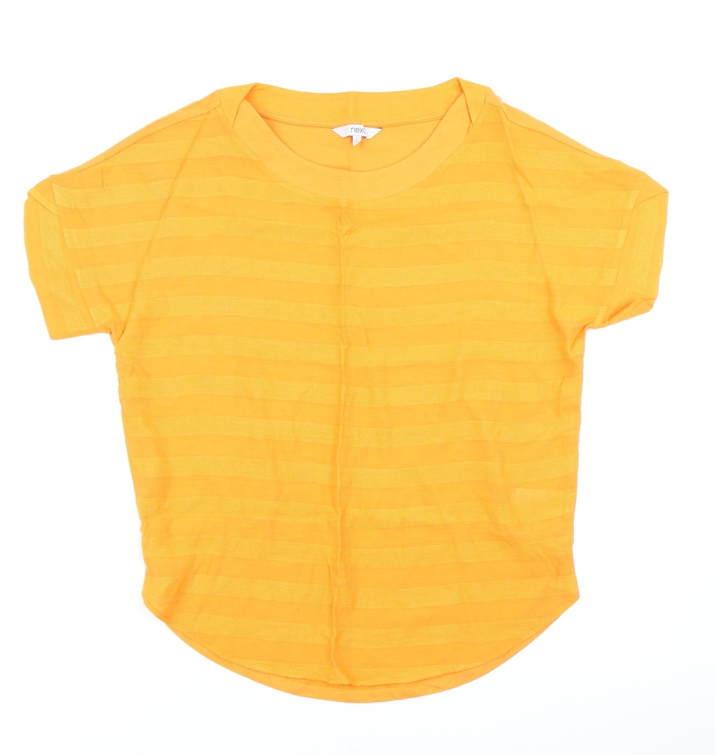 NEXT Womens Orange Striped  Basic T-Shirt Size 10