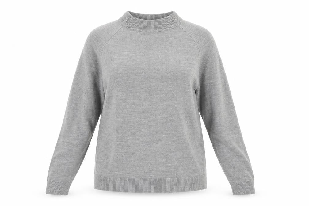 Front view of Atmosphere women’s grey knit jumper, size UK 20