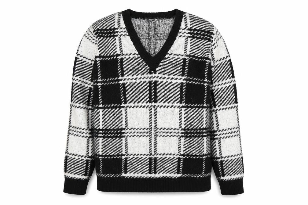 Pep & Co Womens Black Check  Pullover Jumper Size L