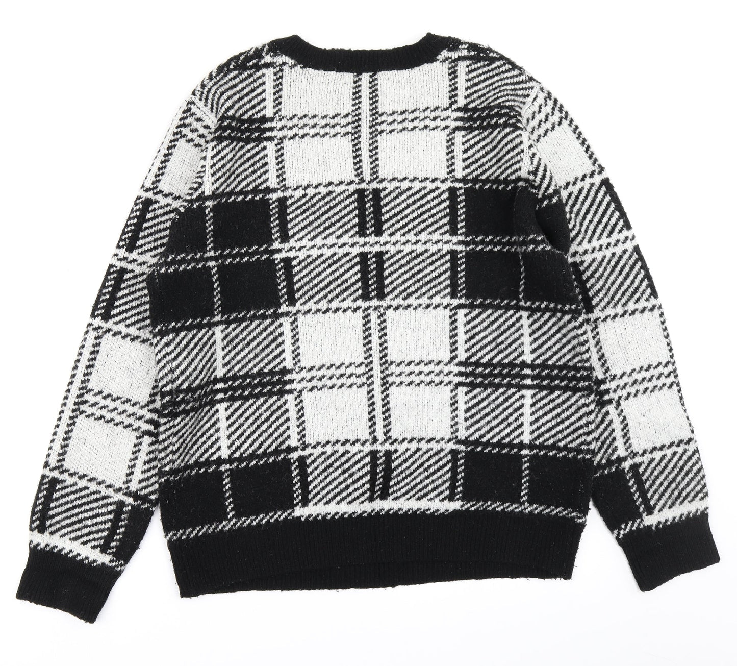 Pep & Co Womens Black Check  Pullover Jumper Size L