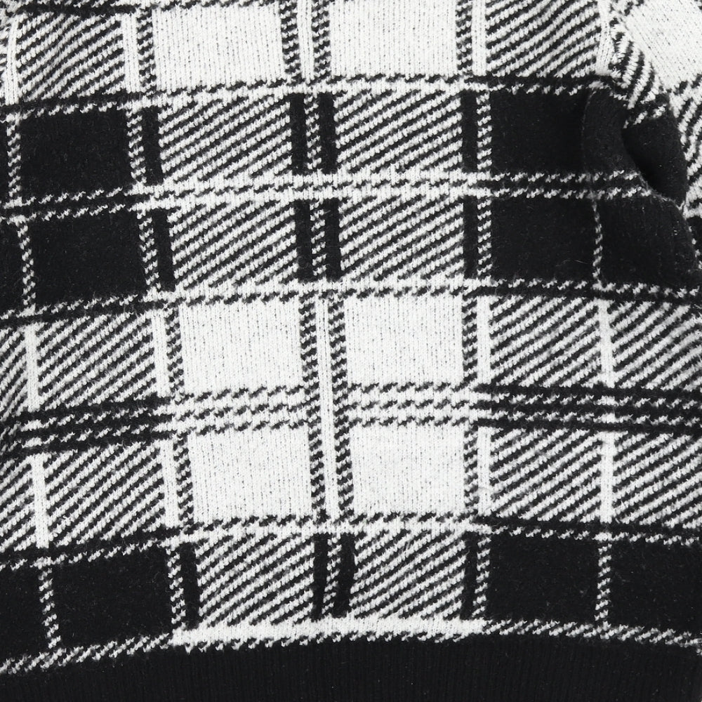 Pep & Co Womens Black Check  Pullover Jumper Size L