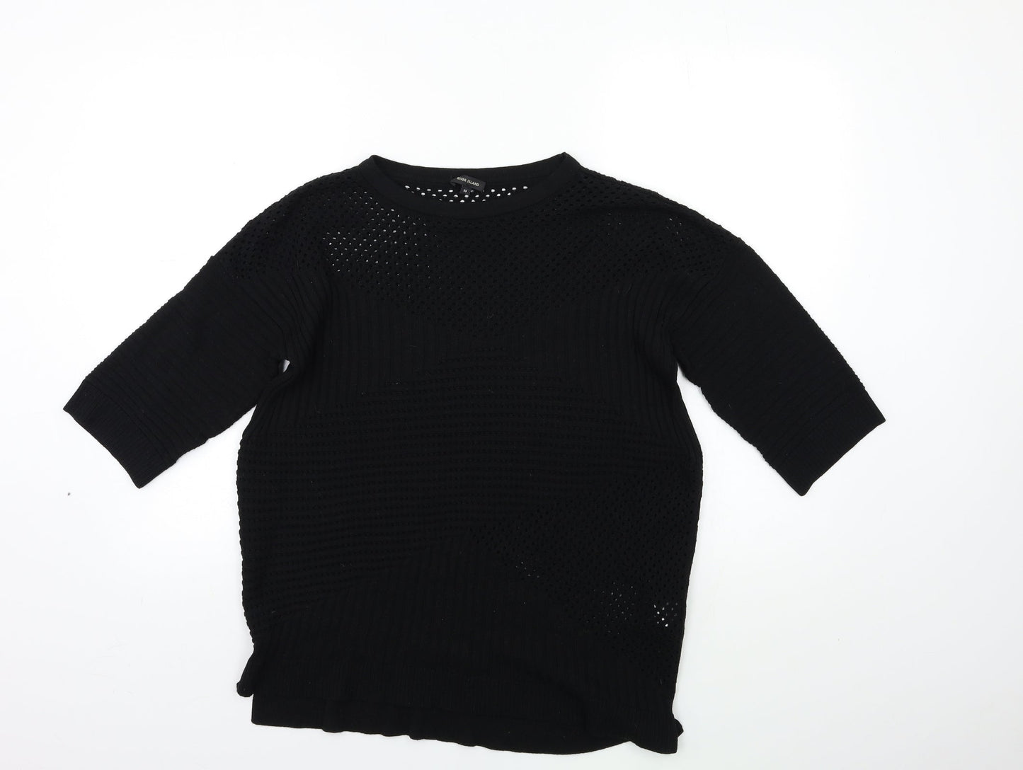 River Island Womens Black  Knit Pullover Jumper Size 10
