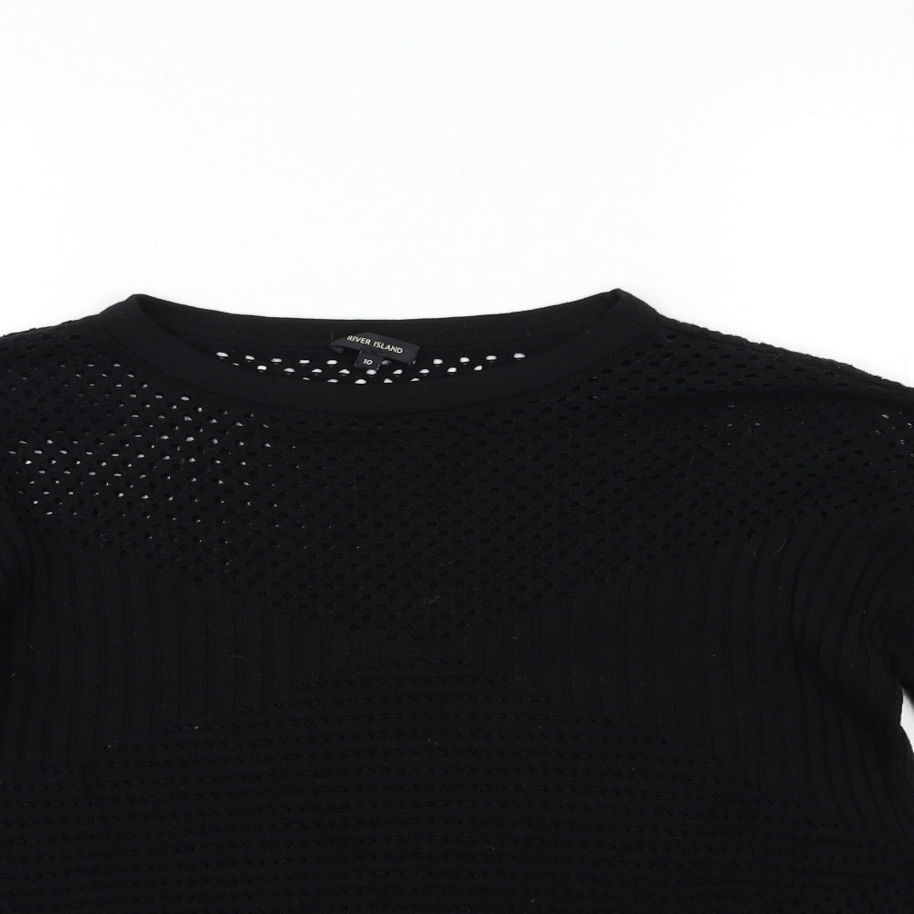 River Island Womens Black  Knit Pullover Jumper Size 10