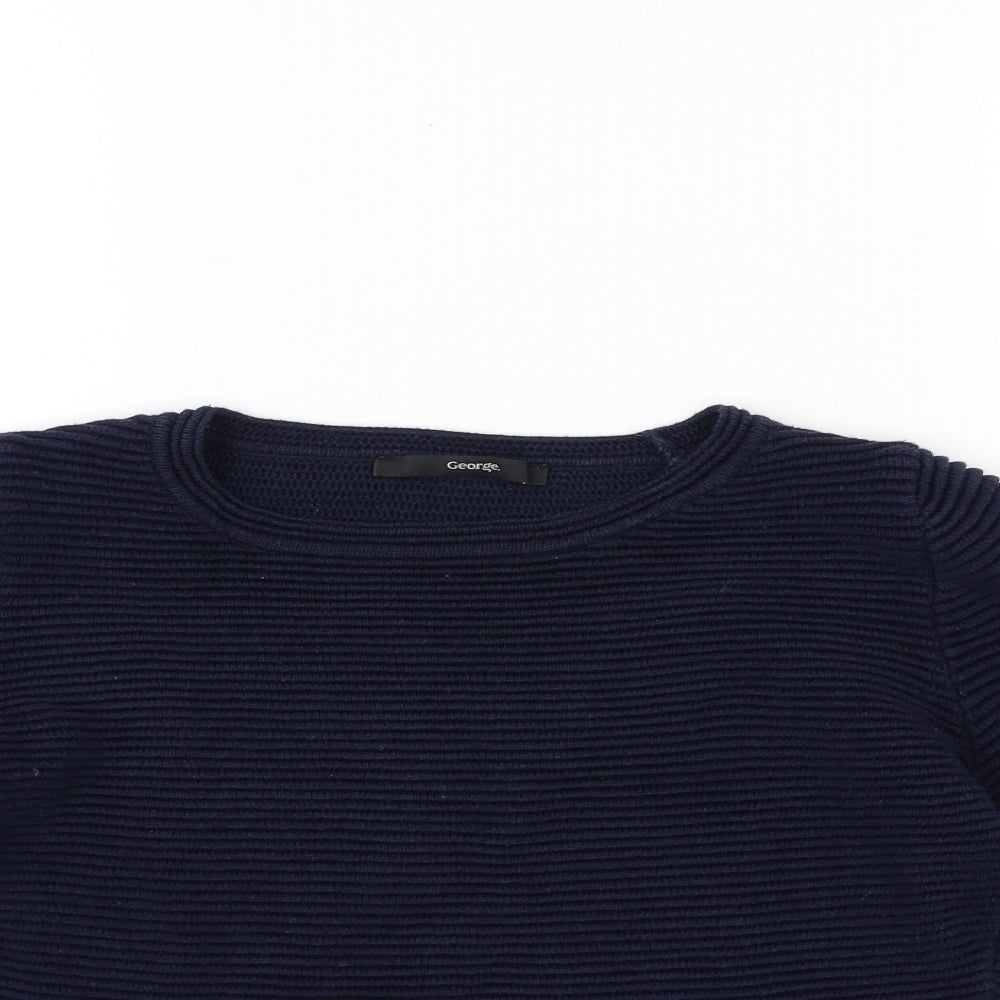 George Boys Blue  Knit Pullover Jumper Size 8 Years