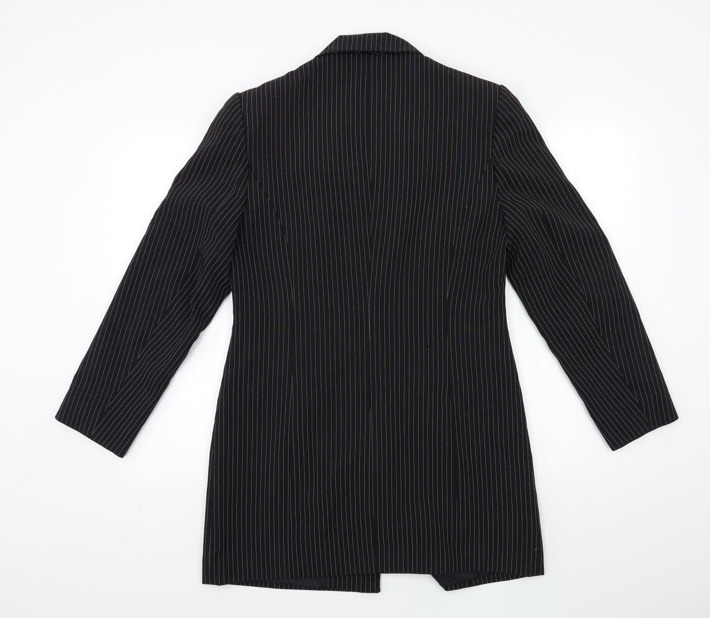 CONTEXT Womens Black Striped  Jacket Suit Jacket Size 12