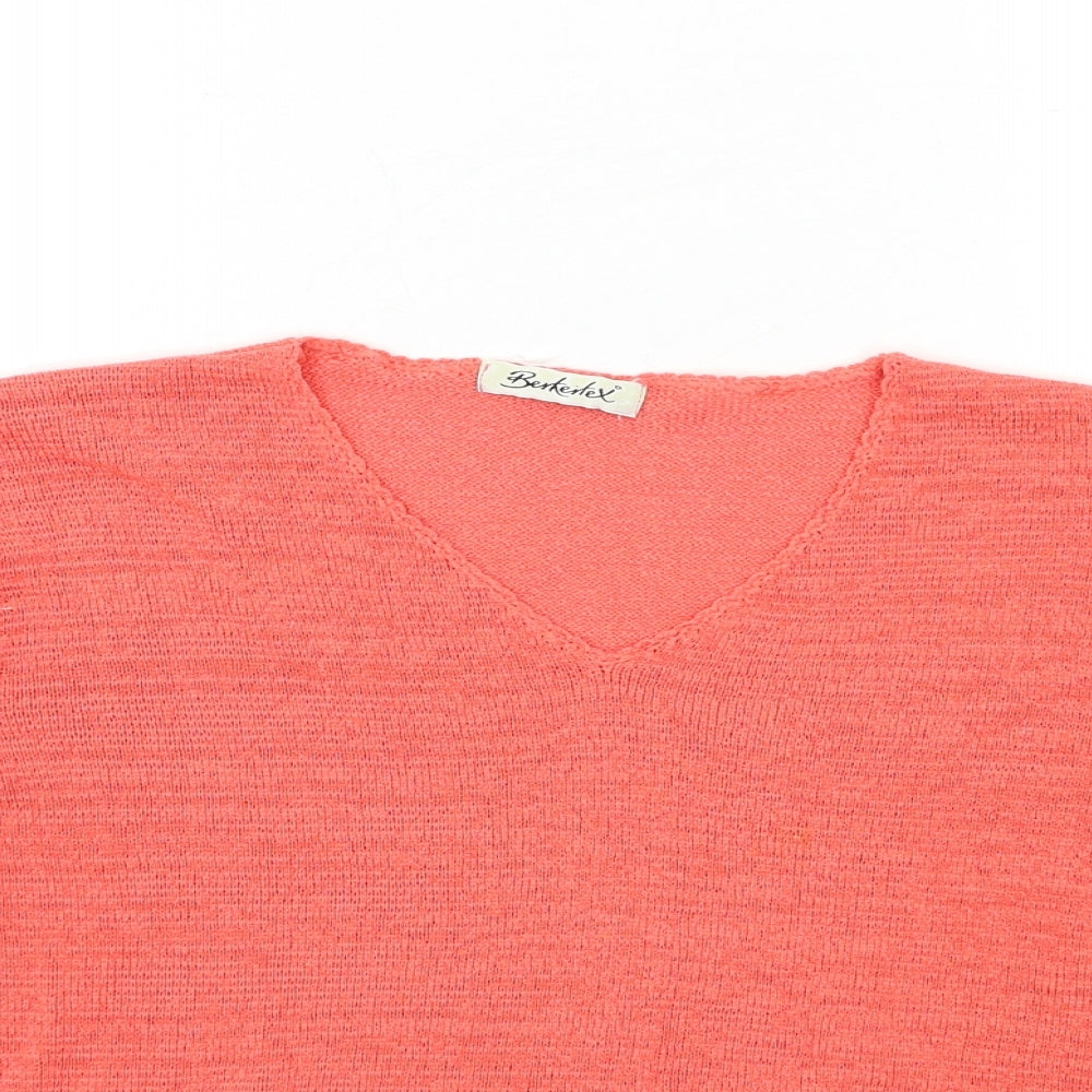 Berkertex Womens Orange  Knit Pullover Jumper Size 18