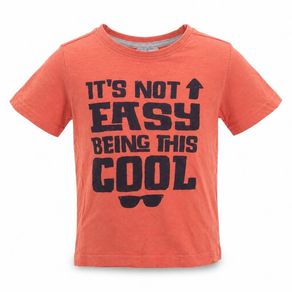 Front view of urban rascals Baby Orange Basic T-Shirt, size 24, Months