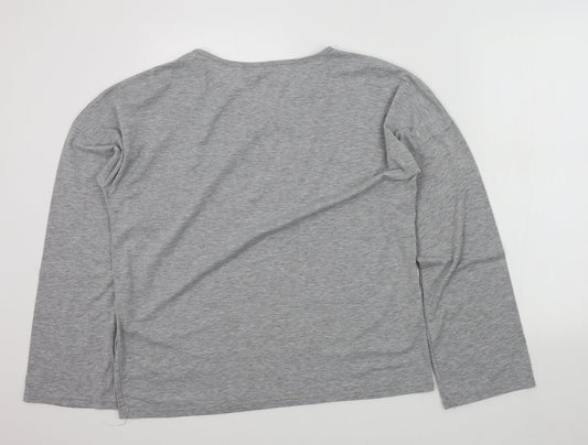 Preworn Womens Grey Solid  Top Pyjama Top Size L  - christmas jumper