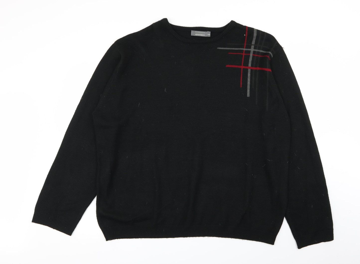 armando Mens Black   Pullover Jumper Size 2XL