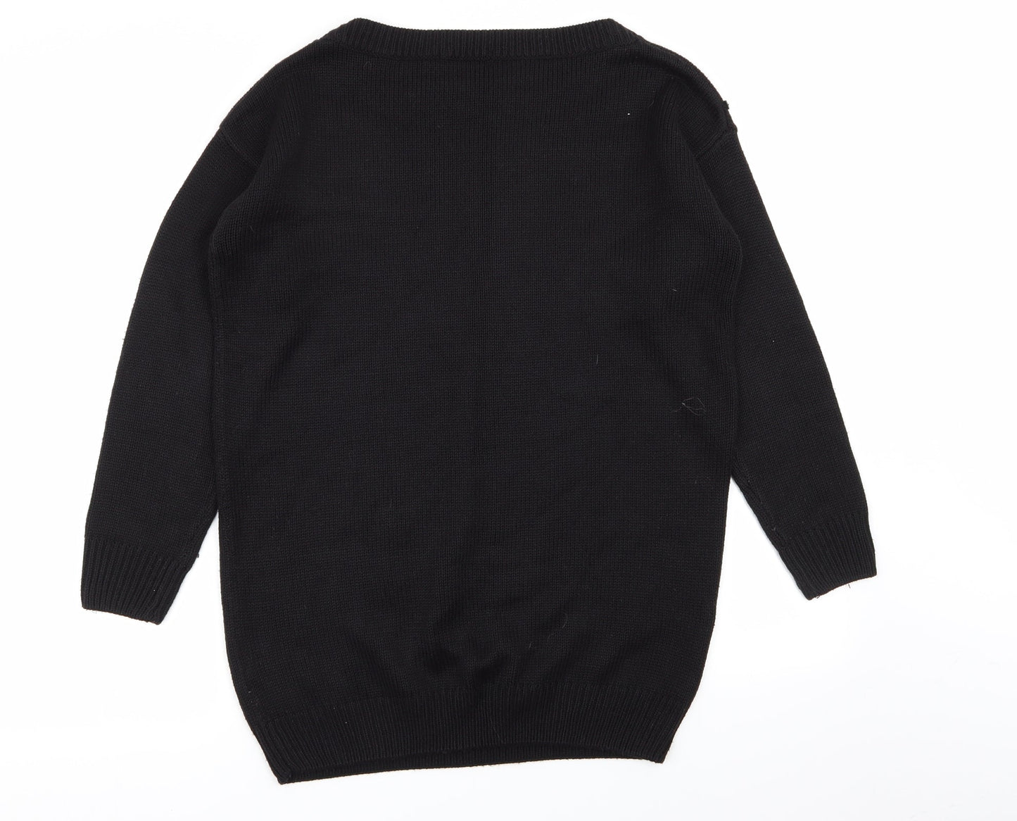 M&S Womens Black Geometric  Pullover Jumper Size 8