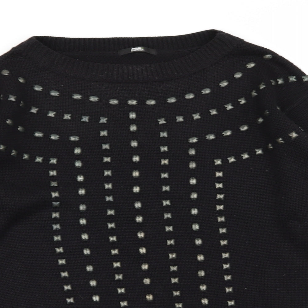 M&S Womens Black Geometric  Pullover Jumper Size 8