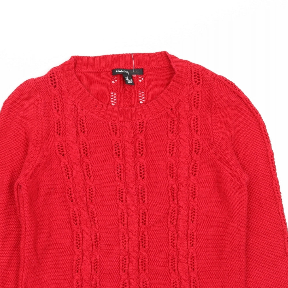 Mango Womens Red   Pullover Jumper Size S