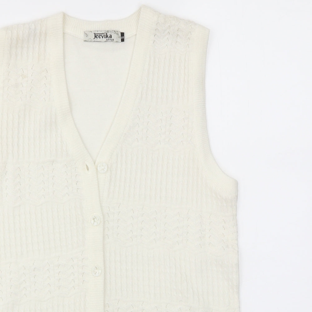 jeevika Womens Ivory   Cardigan Jumper Size S