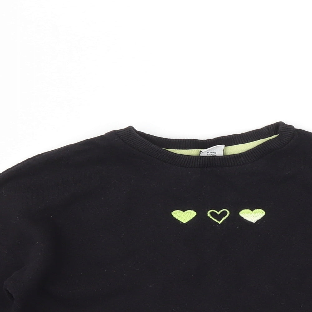 TU Girls Black   Pullover Jumper Size 5 Years