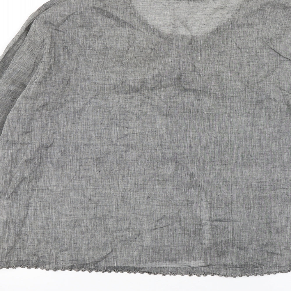 Wallis Womens Grey Floral  Basic Button-Up Size 14