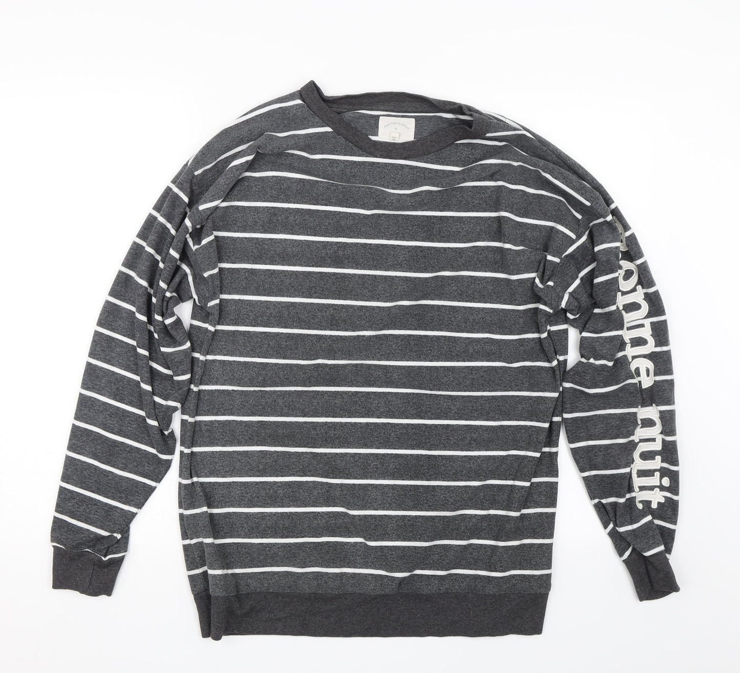NEXT Womens Grey Striped  Pullover Jumper Size 14