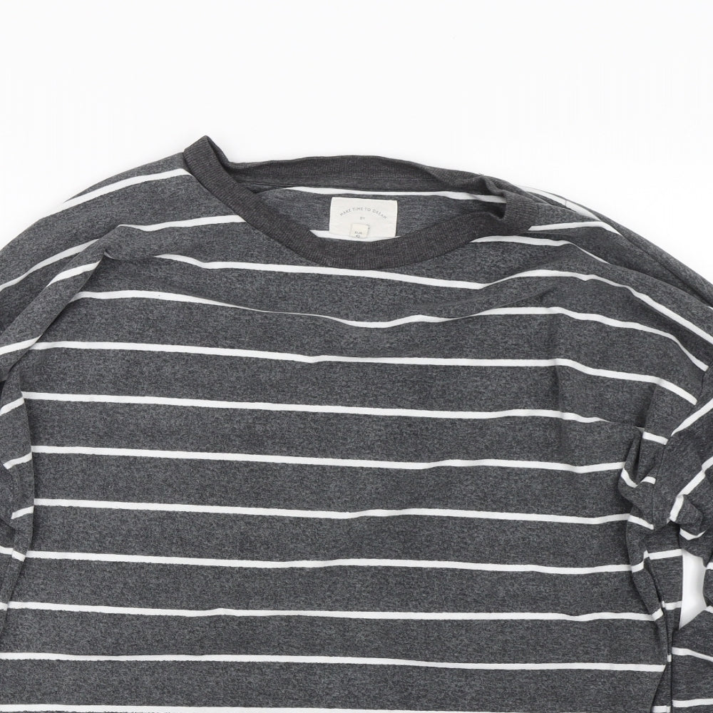 NEXT Womens Grey Striped  Pullover Jumper Size 14