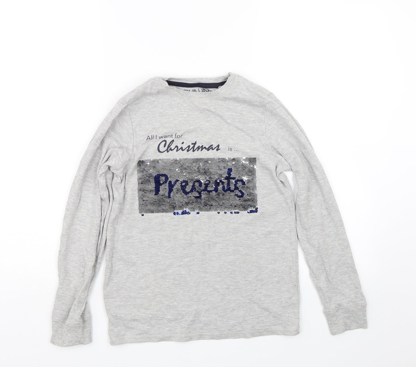 NEXT Boys Grey   Pullover Sweatshirt Size 11 Years  - Christmas