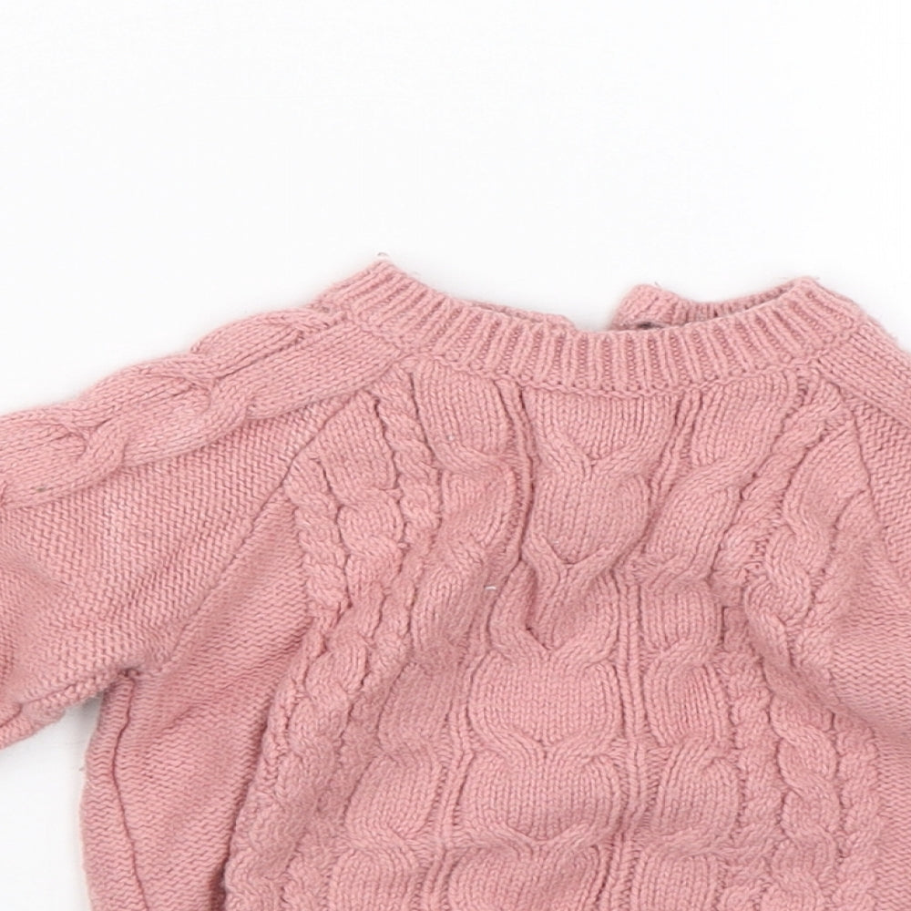 NEXT Girls Pink  Knit Pullover Jumper Size 3-6 Months