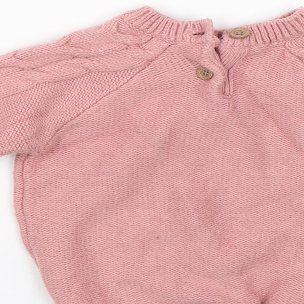NEXT Girls Pink  Knit Pullover Jumper Size 3-6 Months