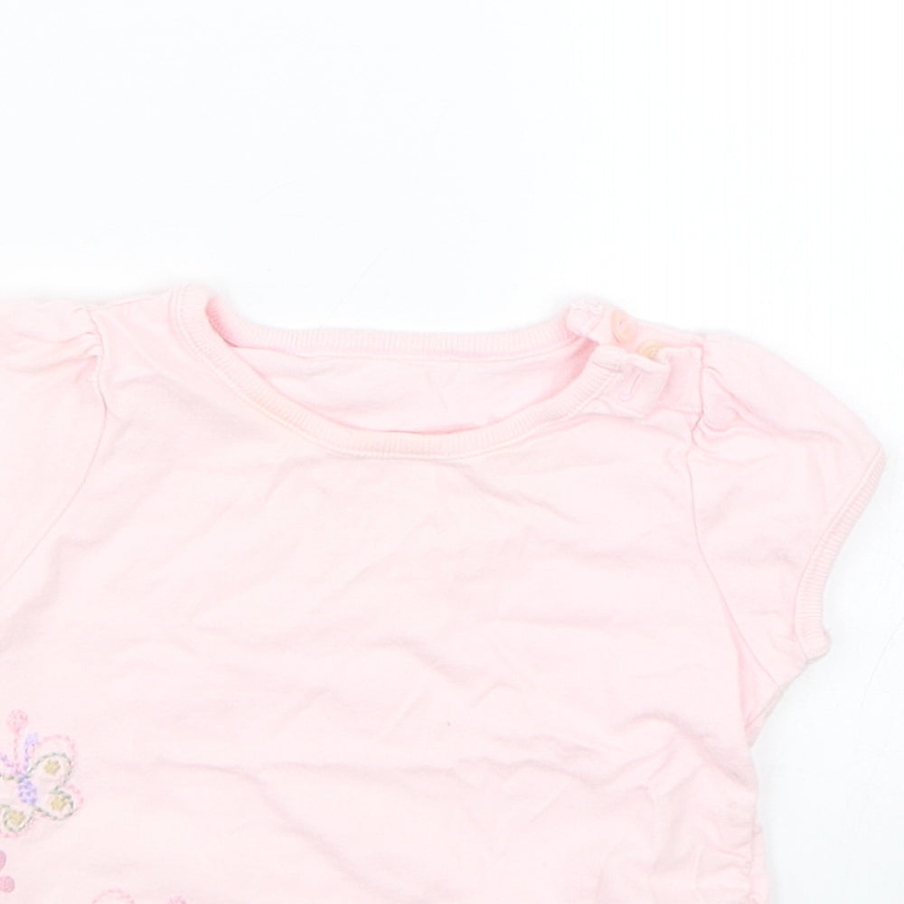 M&S Girls Pink Floral  Basic Blouse Size 3-6 Months