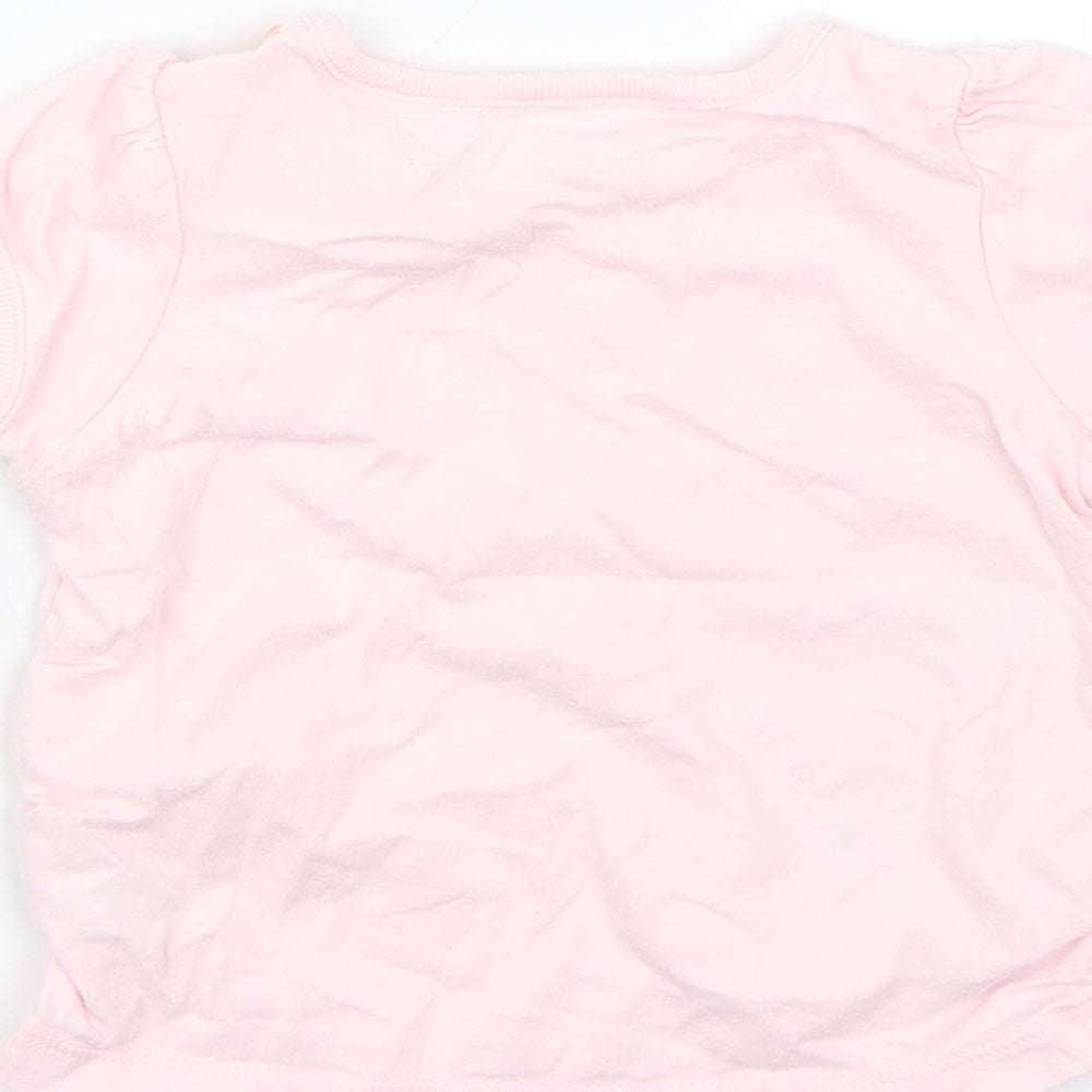 M&S Girls Pink Floral  Basic Blouse Size 3-6 Months