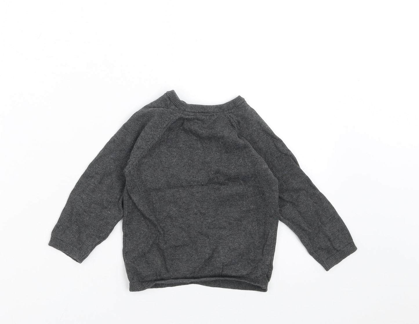 TU Baby Grey  Knit Pullover Jumper Size 12-18 Months  - animal face