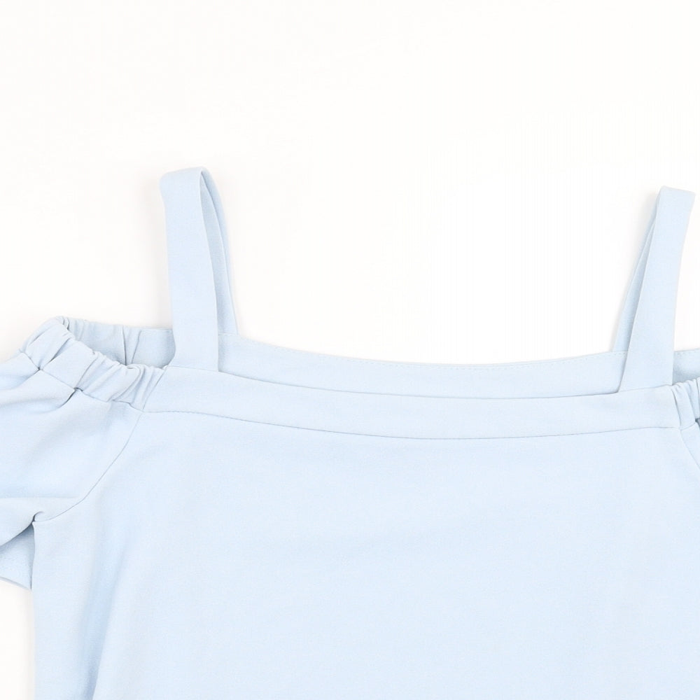 New Look Girls Blue   Basic Blouse Size 12-13 Years  - cold Shoulder
