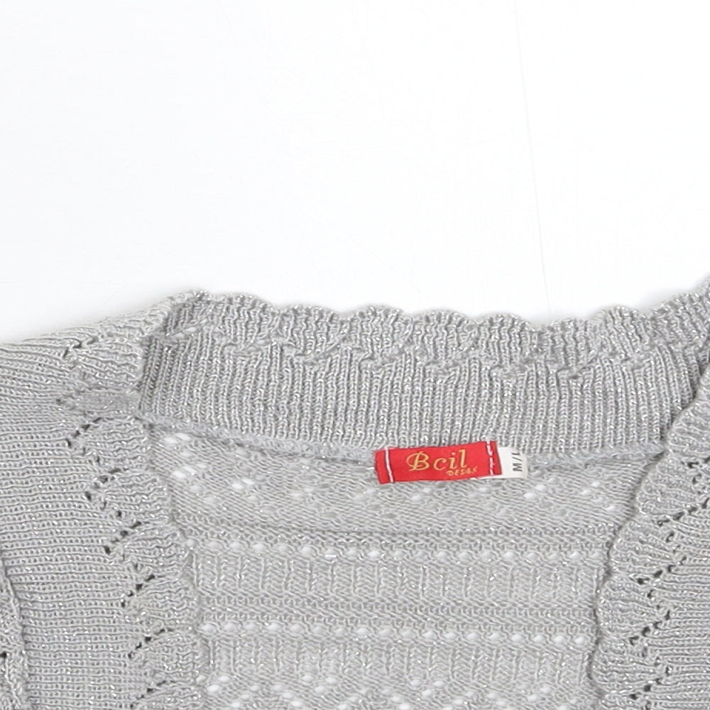 BCil Womens Grey  Knit Cardigan Jumper Size M