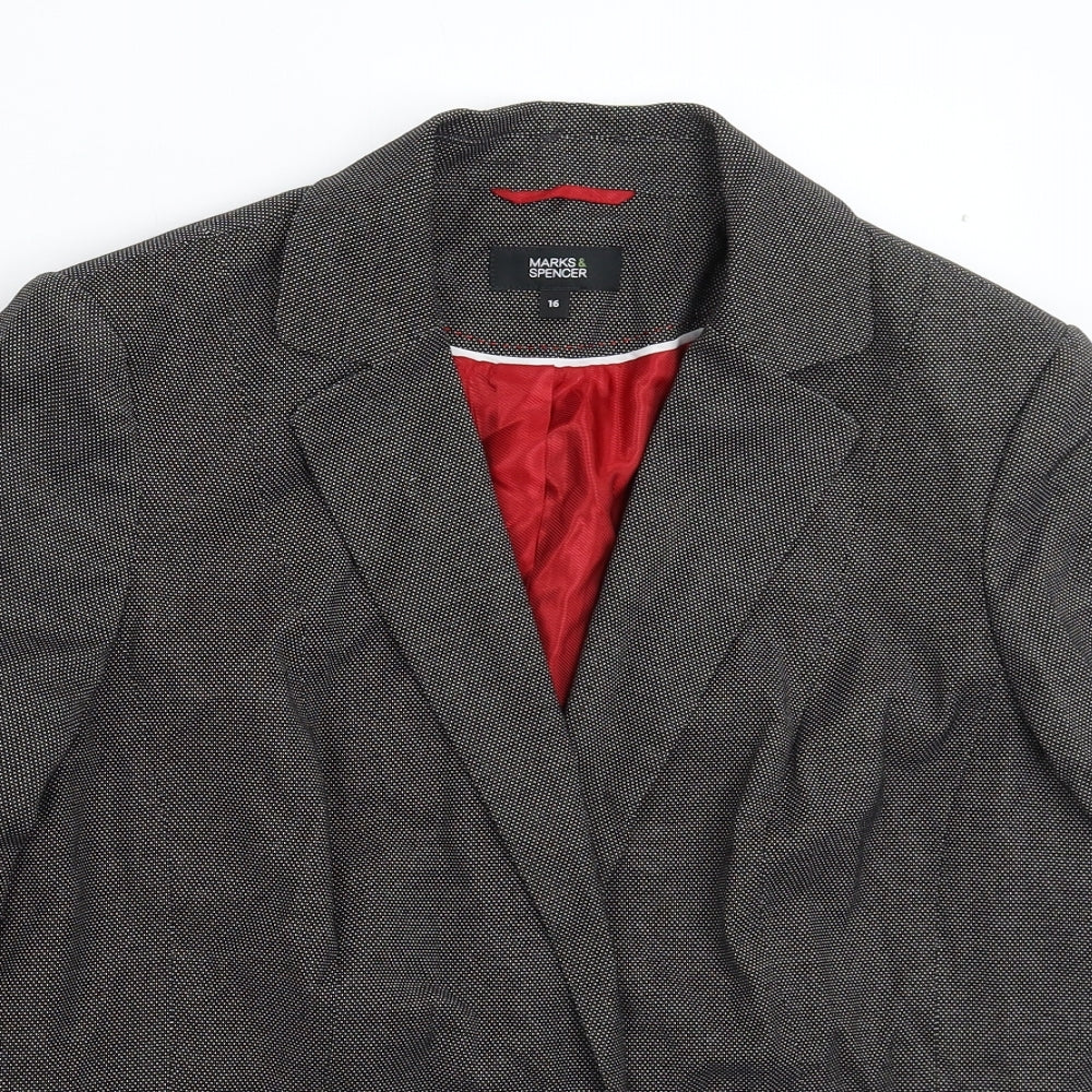Marks and Spencer Womens Grey   Jacket Suit Jacket Size 16