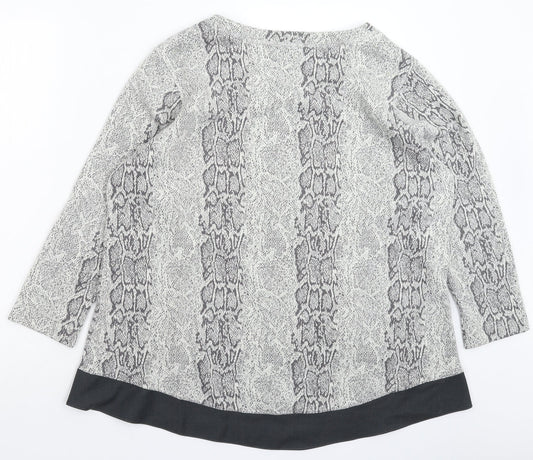 Active Womens Grey Animal Print  Pullover Jumper Size 2XL