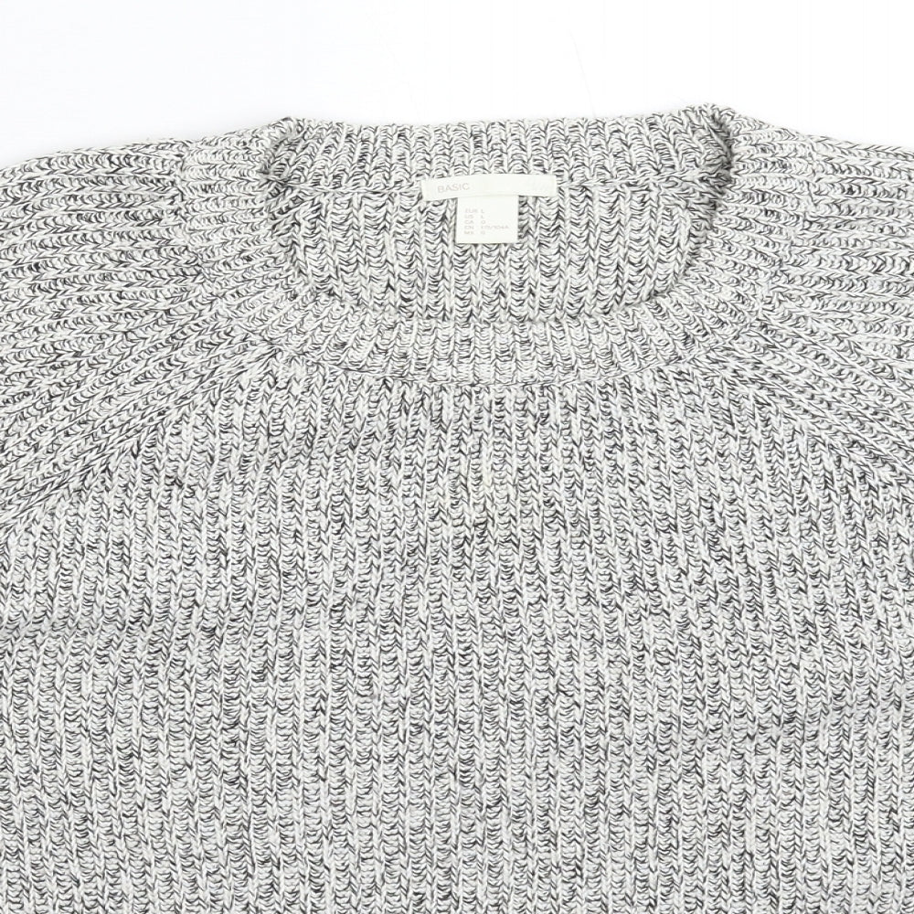 H&M Womens Grey  Knit Pullover Jumper Size L