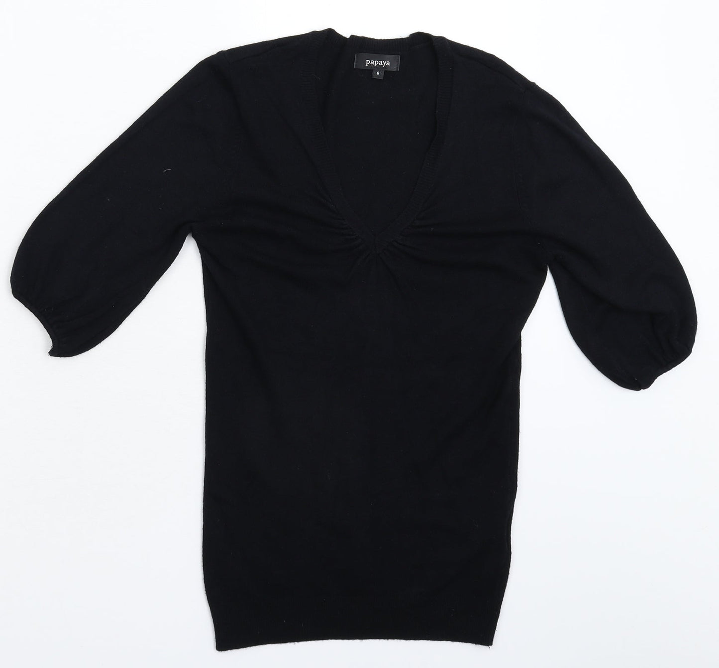 Papaya Womens Black  Knit Pullover Jumper Size 8