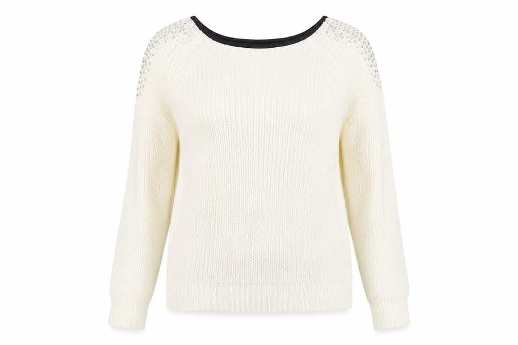 Preworn Womens White  Knit Pullover Jumper Size 12
