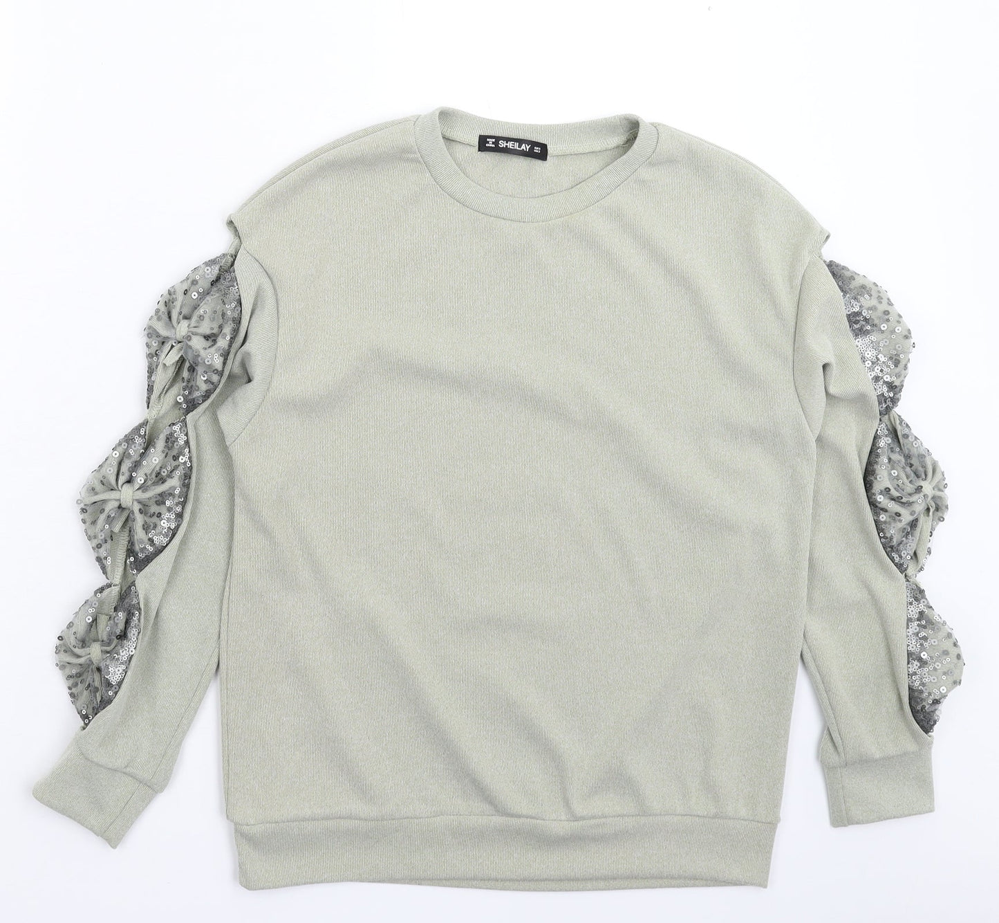 Sheilay Womens Grey  Knit Pullover Jumper Size S