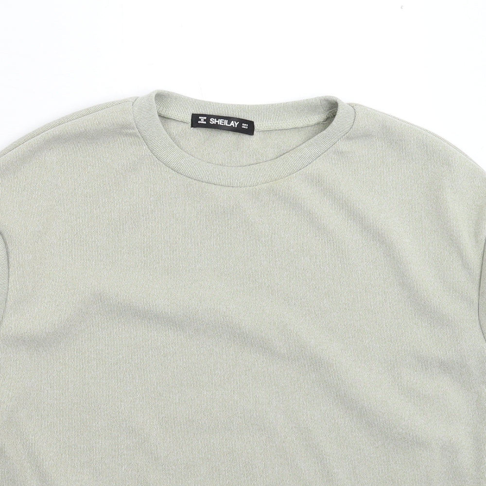 Sheilay Womens Grey  Knit Pullover Jumper Size S