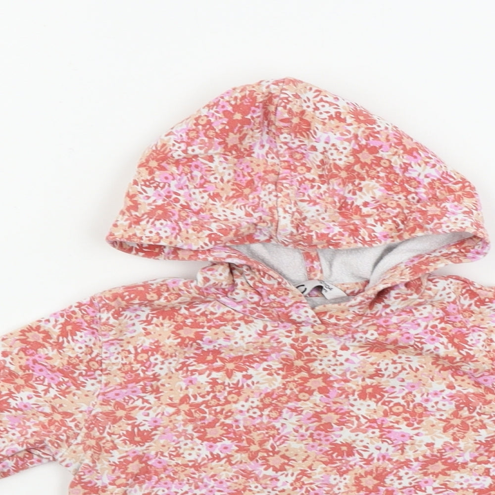 c Girls Pink Floral  Pullover Hoodie Size 3-4 Years