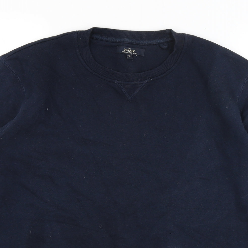 Easy Mens Blue   Pullover Sweatshirt Size S