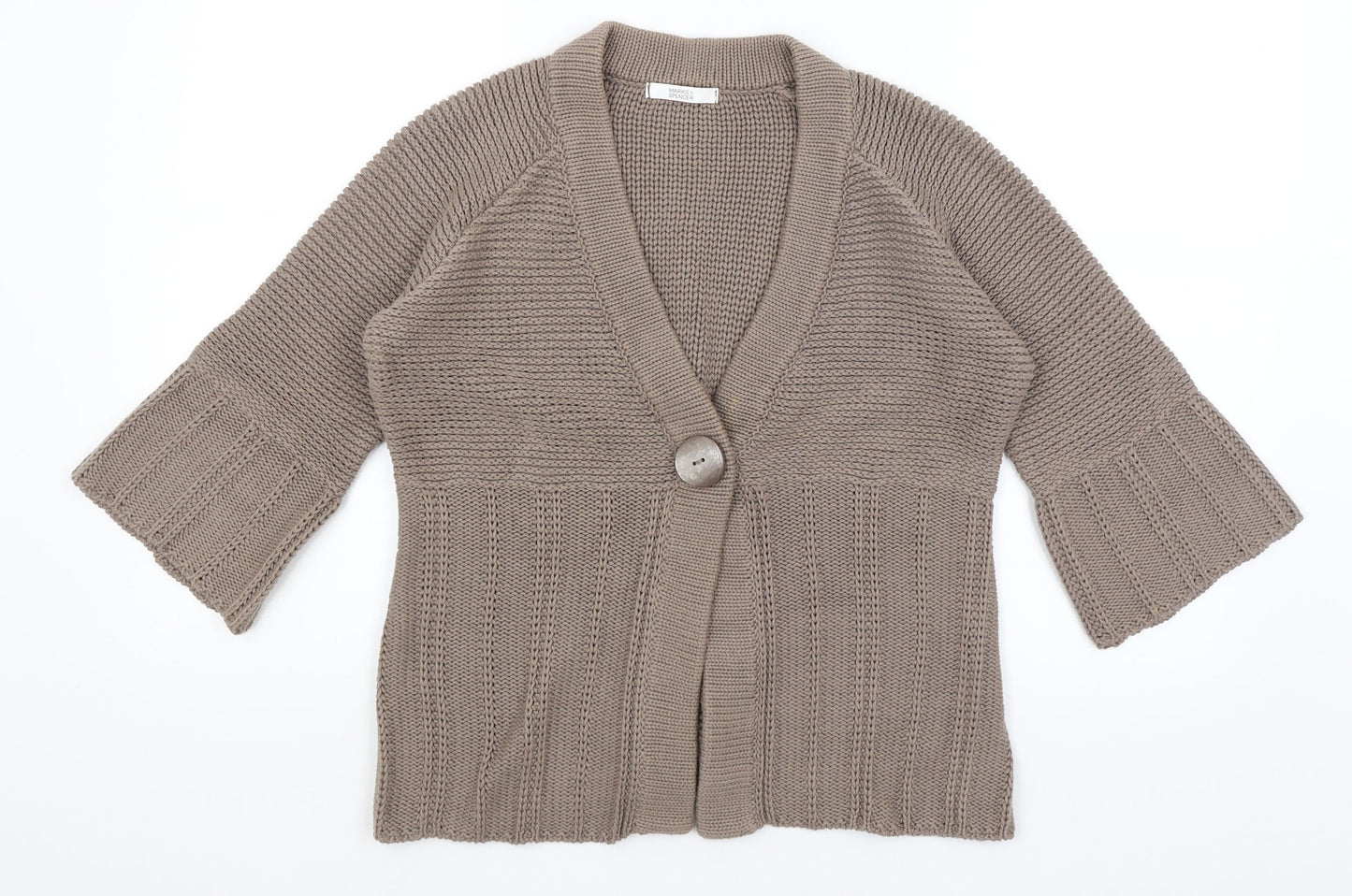 M&S Womens Brown   Cardigan Jumper Size 14