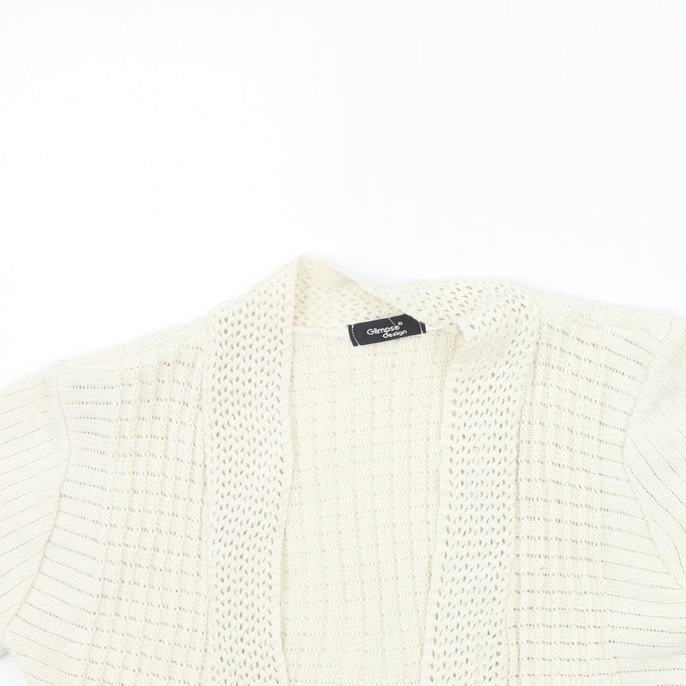 GLIMPSE DESIGN  Womens Beige   Cardigan Jumper Size M