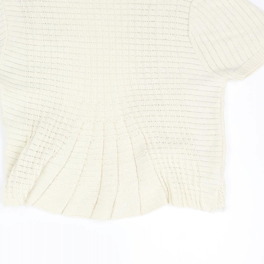 GLIMPSE DESIGN  Womens Beige   Cardigan Jumper Size M