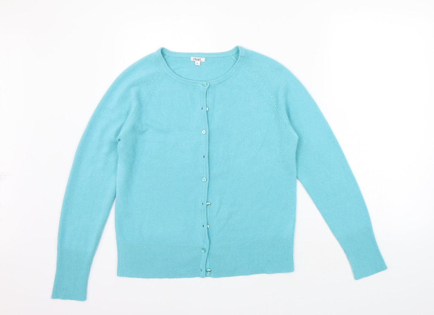 //text Womens Blue   Cardigan Jumper Size L