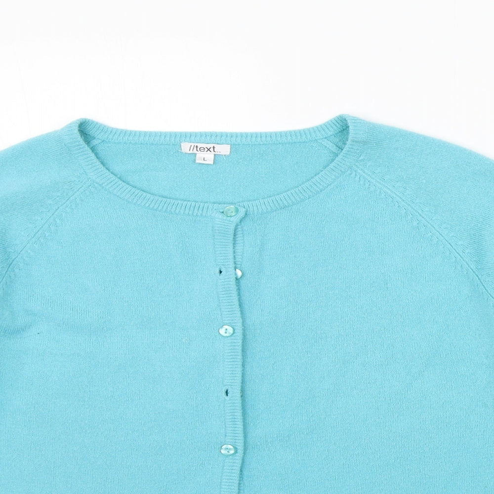 //text Womens Blue   Cardigan Jumper Size L