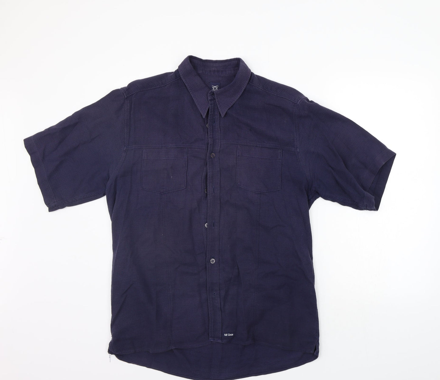 Full Circle Mens Blue    Button-Up Size L