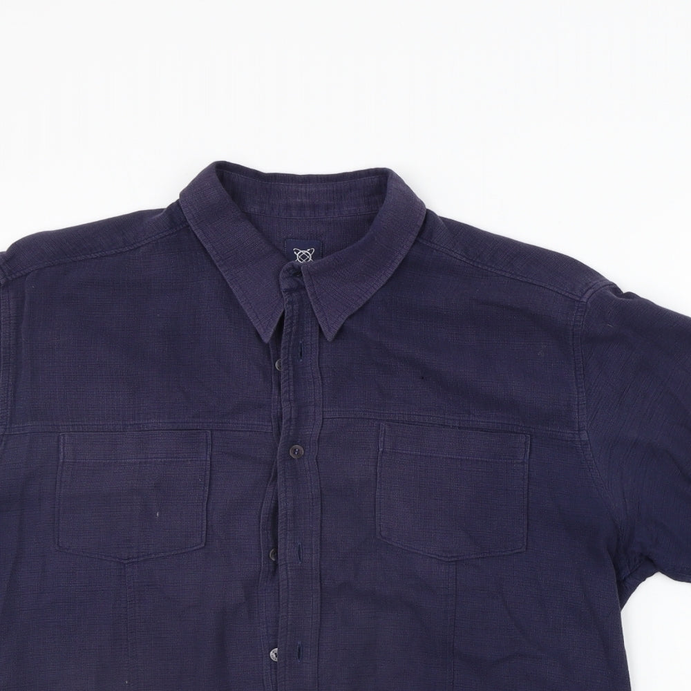 Full Circle Mens Blue    Button-Up Size L